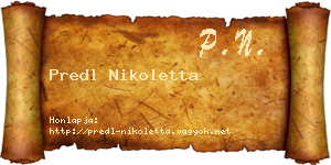 Predl Nikoletta névjegykártya